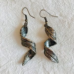 Bohemian Twisted Feather Dangly Earrings